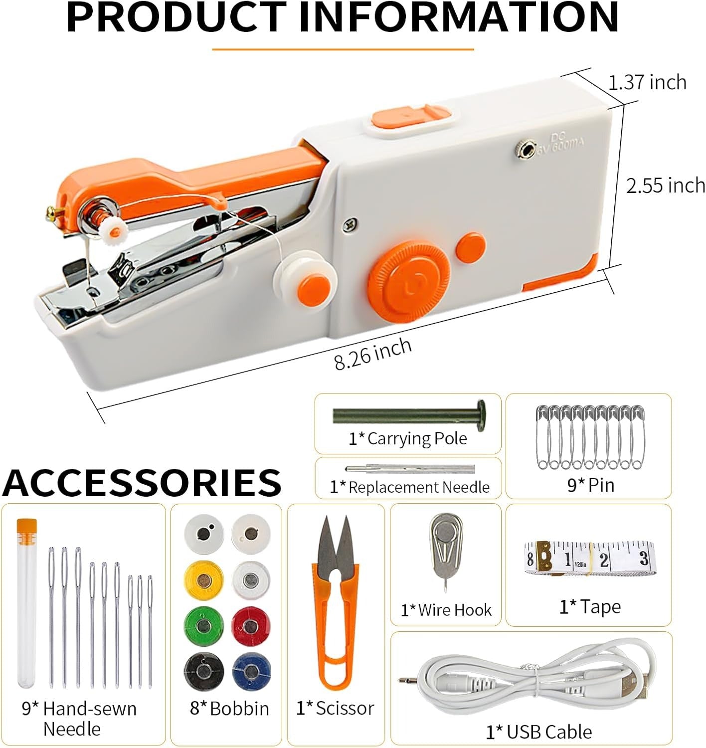Handheld Rechargeable Sewing Machine